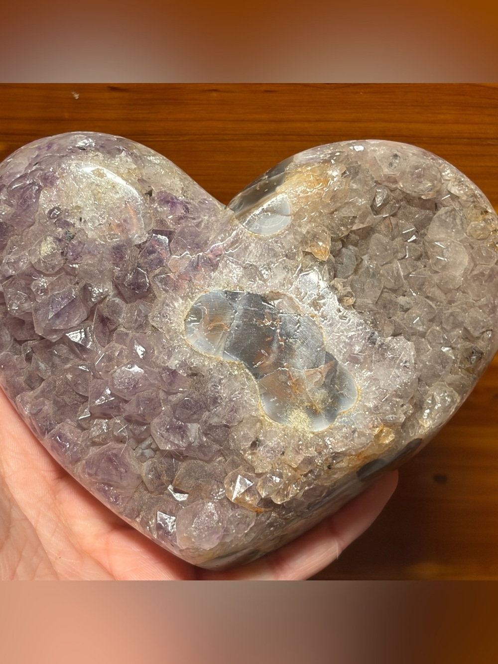Amethyst crystal heart